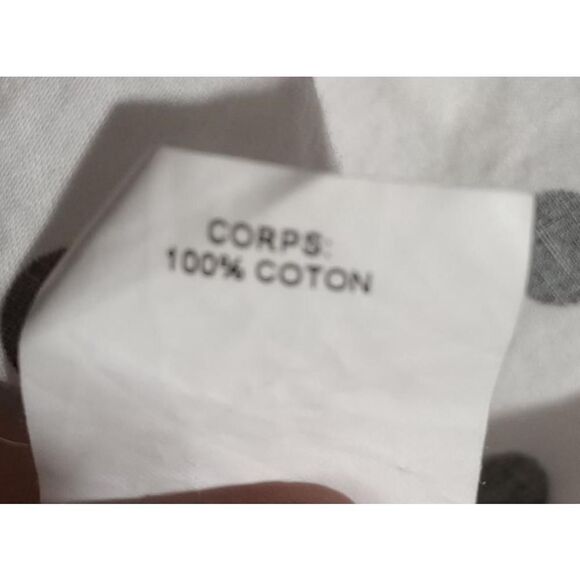 Joe Fresh Shirt‎ Ladies Medium Polka Dot Button Down Shirt White Black - Picture 6 of 7